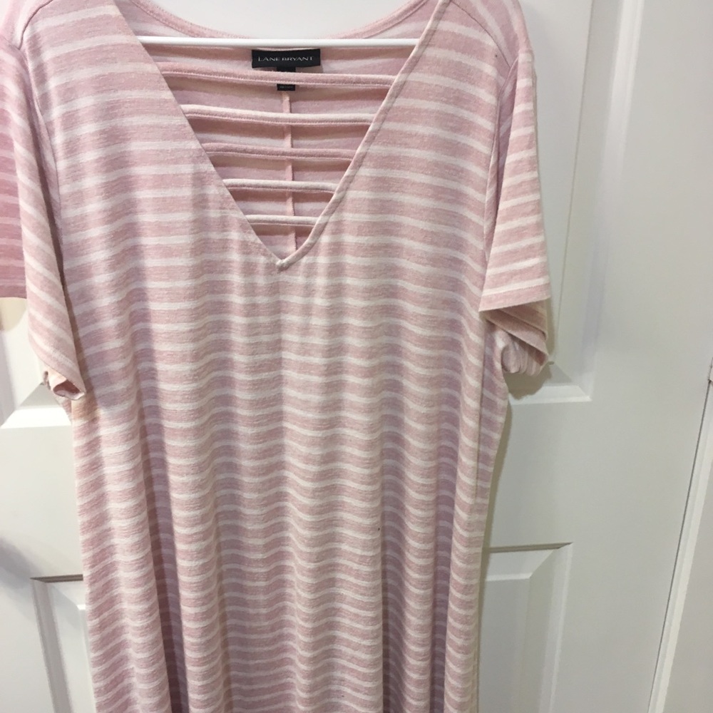 Lane Bryant - Blush/white swing dress 22/24 EUC
